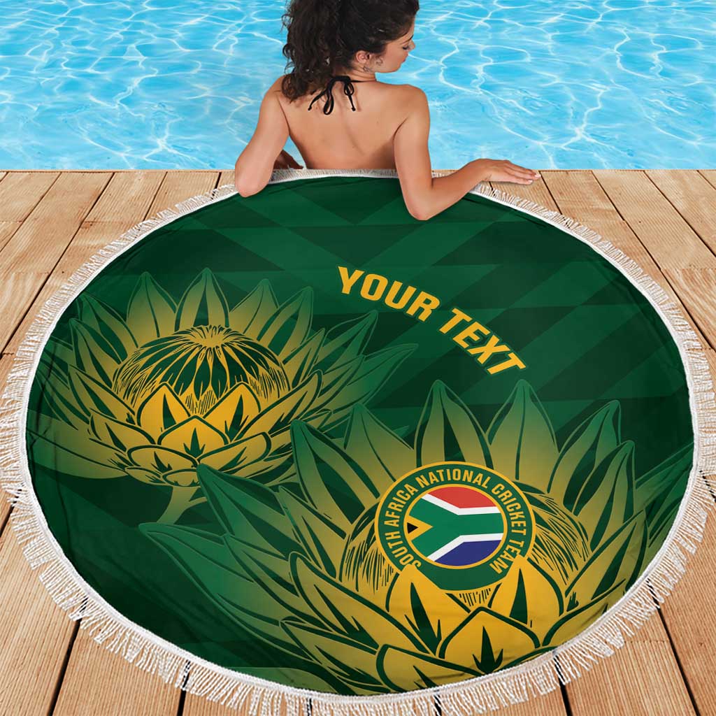 Custom South Africa Cricket Beach Blanket Go Champions Proteas