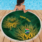 Custom South Africa Cricket Beach Blanket Go Champions Proteas