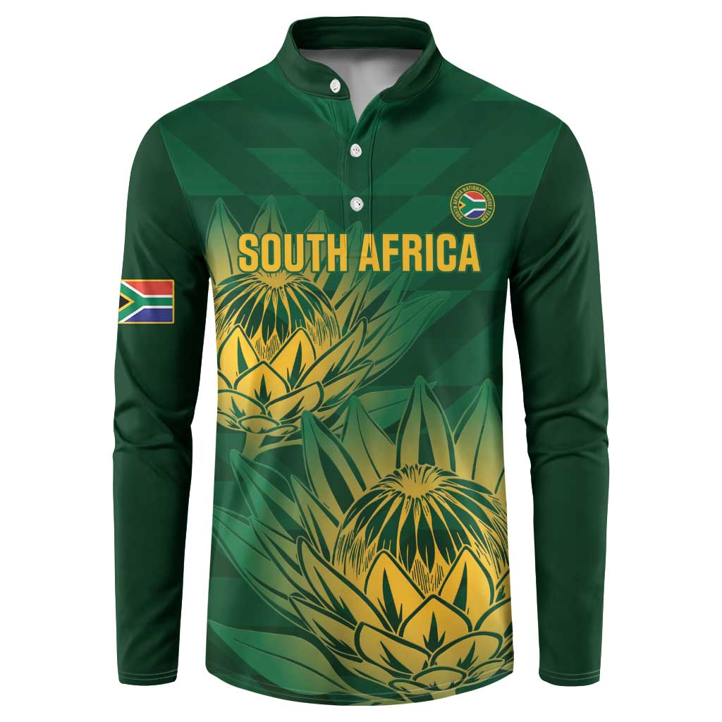 Custom South Africa Cricket Button Sweatshirt Go Champions Proteas
