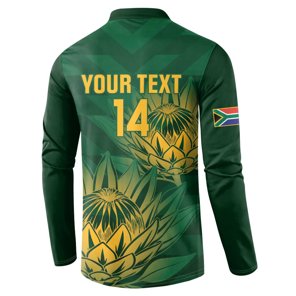 Custom South Africa Cricket Button Sweatshirt Go Champions Proteas