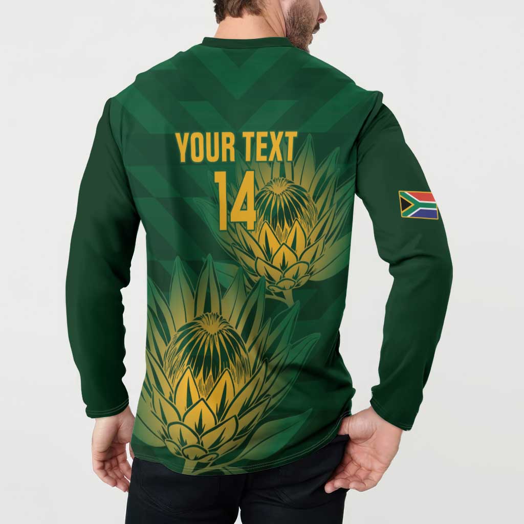 Custom South Africa Cricket Button Sweatshirt Go Champions Proteas