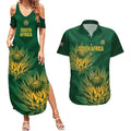 Custom South Africa Cricket Couples Matching Summer Maxi Dress and Hawaiian Shirt Go Champions Proteas