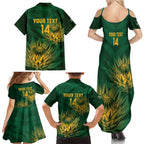 Custom South Africa Cricket Family Matching Summer Maxi Dress and Hawaiian Shirt Go Champions Proteas