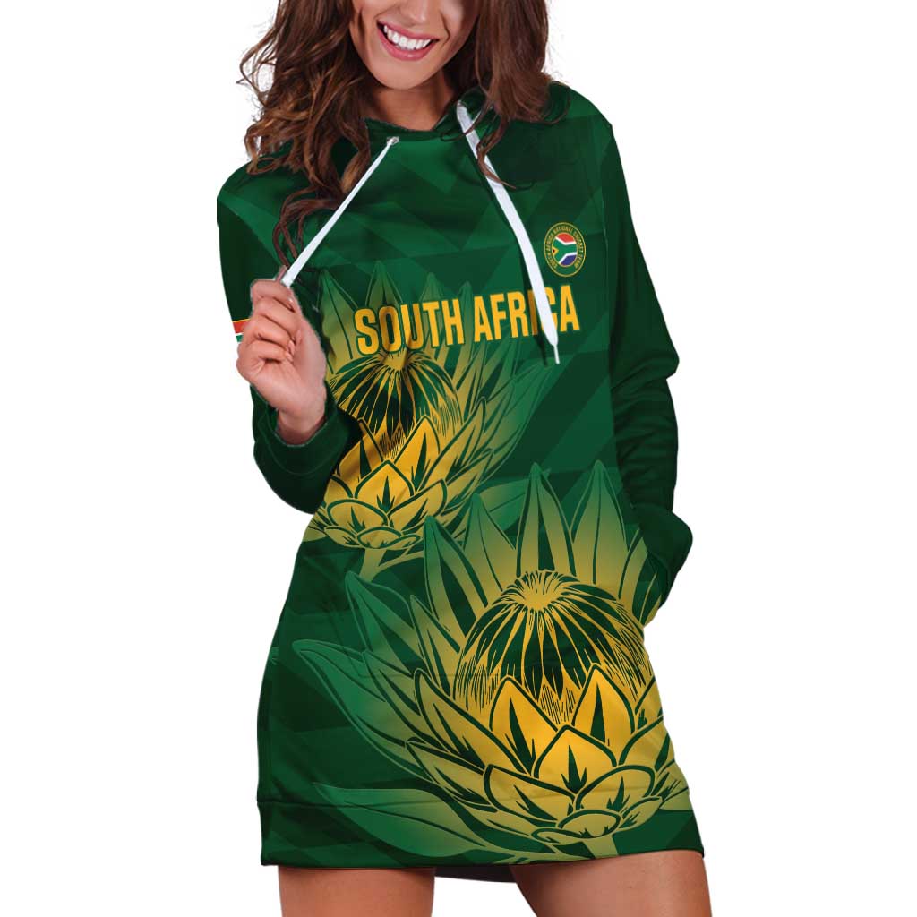 Custom South Africa Cricket Hoodie Dress Go Champions Proteas