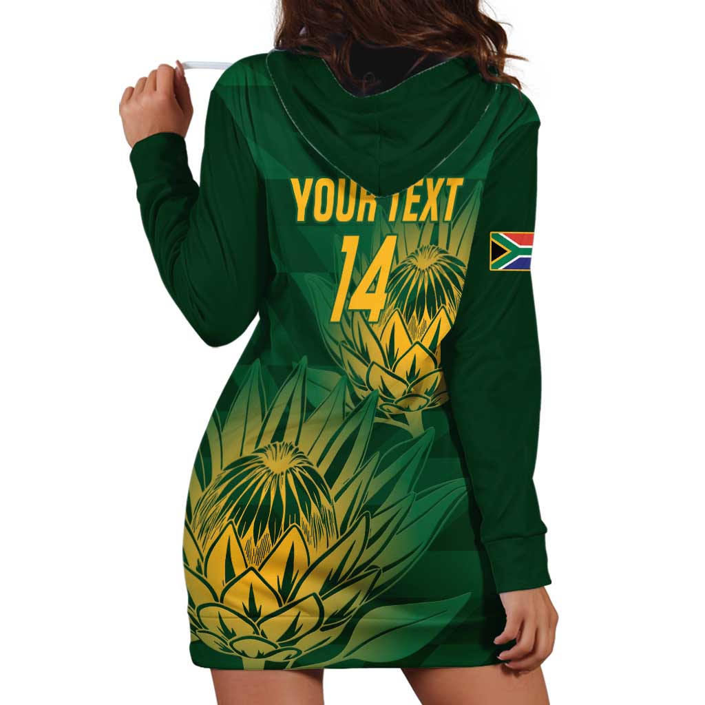 Custom South Africa Cricket Hoodie Dress Go Champions Proteas