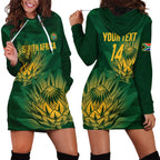 Custom South Africa Cricket Hoodie Dress Go Champions Proteas