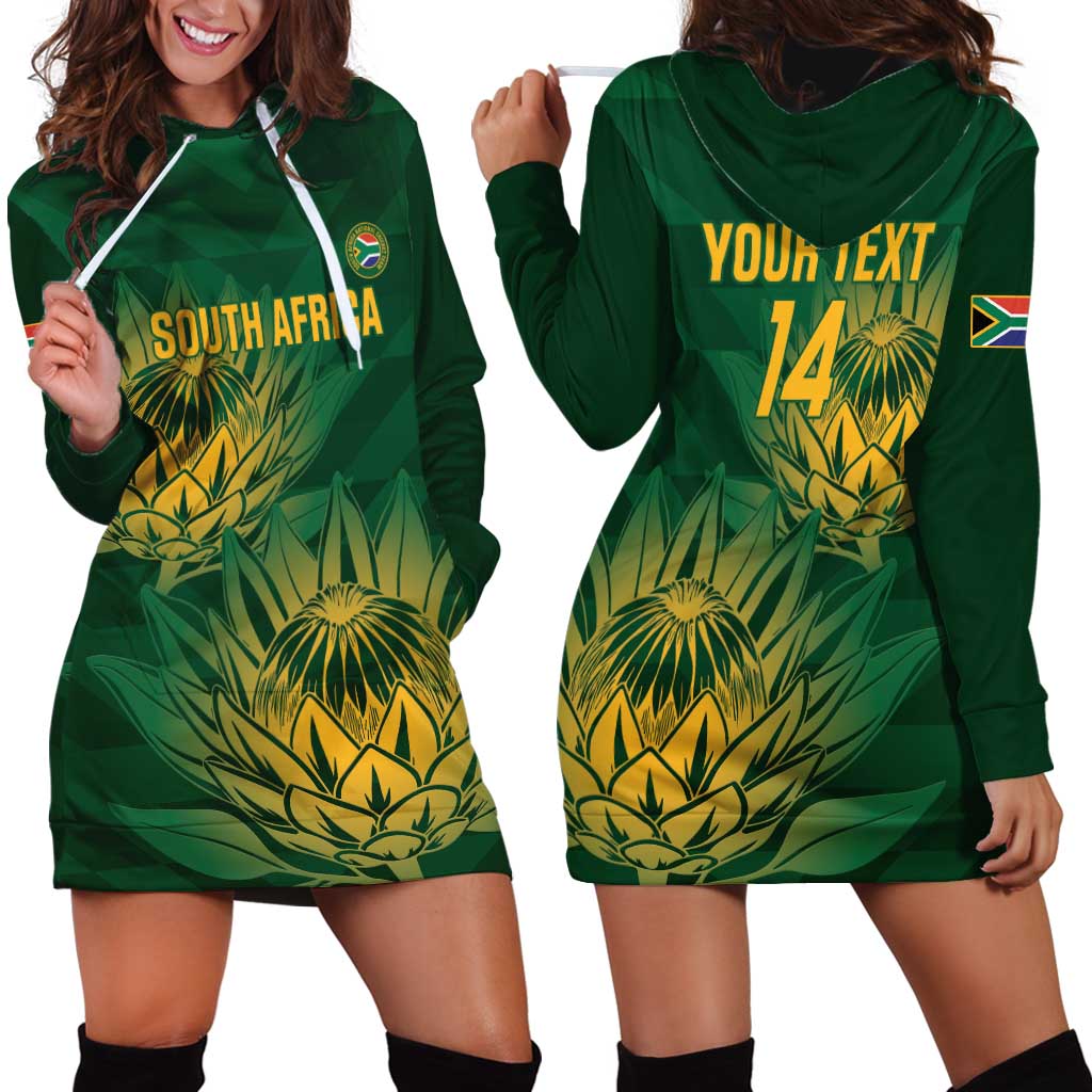 Custom South Africa Cricket Hoodie Dress Go Champions Proteas