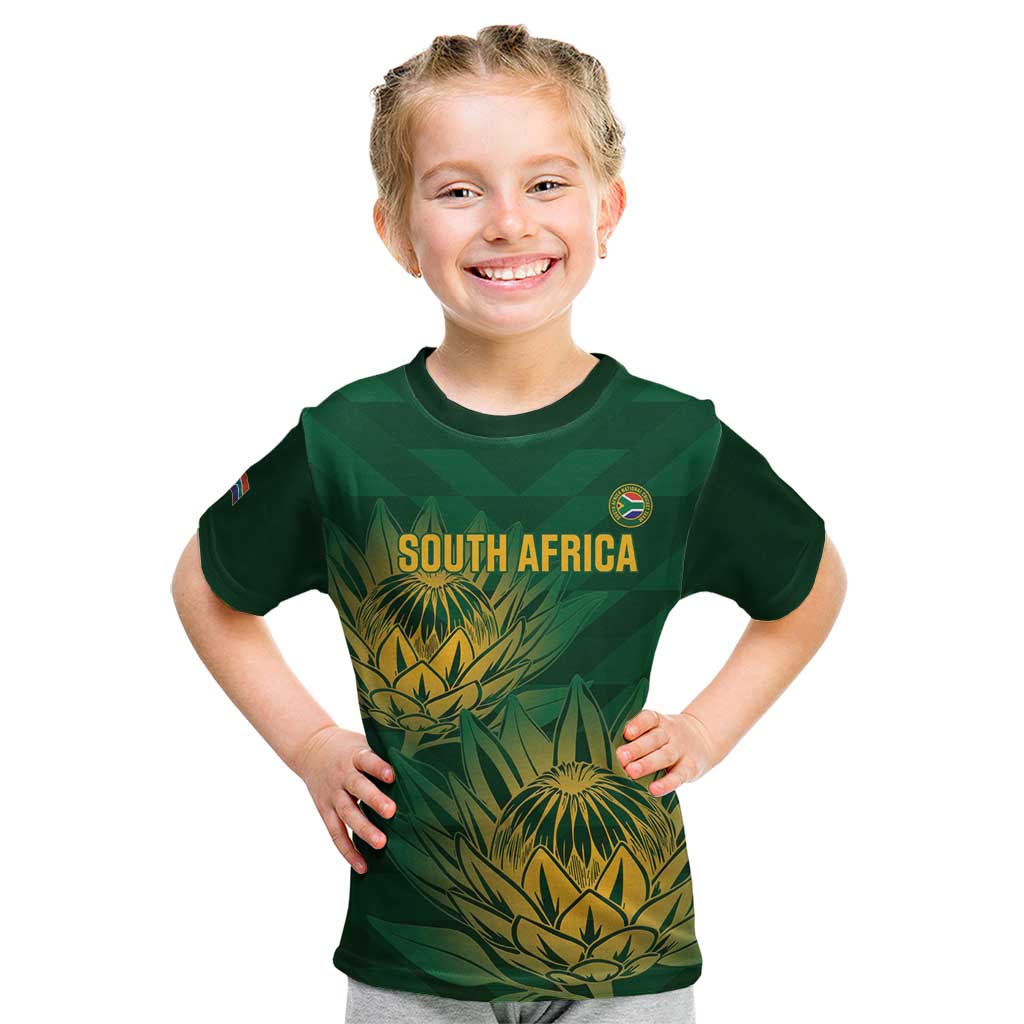Custom South Africa Cricket Kid T Shirt Go Champions Proteas