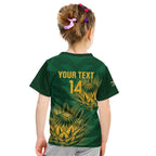 Custom South Africa Cricket Kid T Shirt Go Champions Proteas