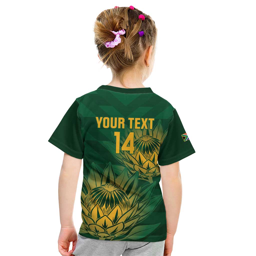 Custom South Africa Cricket Kid T Shirt Go Champions Proteas