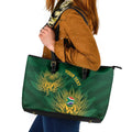 Custom South Africa Cricket Leather Tote Bag Go Champions Proteas