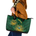 Custom South Africa Cricket Leather Tote Bag Go Champions Proteas