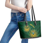 Custom South Africa Cricket Leather Tote Bag Go Champions Proteas