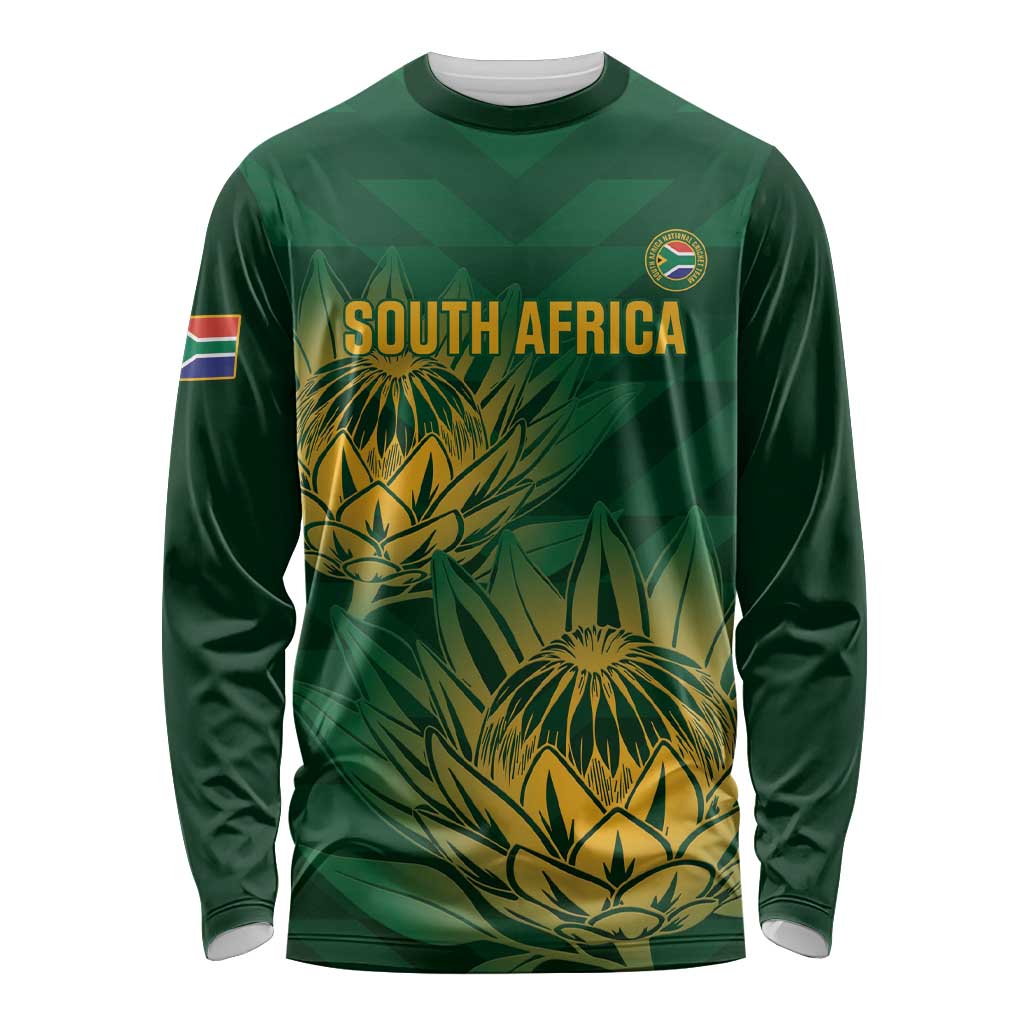 Custom South Africa Cricket Long Sleeve Shirt Go Champions Proteas