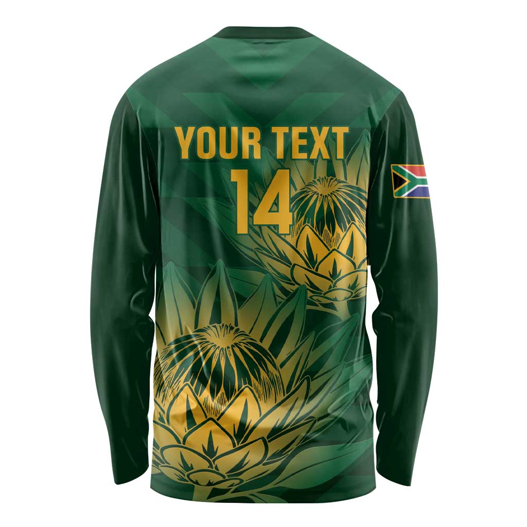Custom South Africa Cricket Long Sleeve Shirt Go Champions Proteas