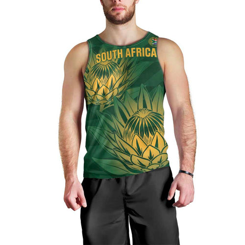 Custom South Africa Cricket Men Tank Top Go Champions Proteas