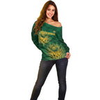 Custom South Africa Cricket Off Shoulder Sweater Go Champions Proteas