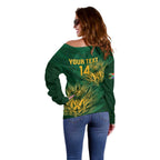 Custom South Africa Cricket Off Shoulder Sweater Go Champions Proteas