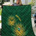 Custom South Africa Cricket Quilt Go Champions Proteas