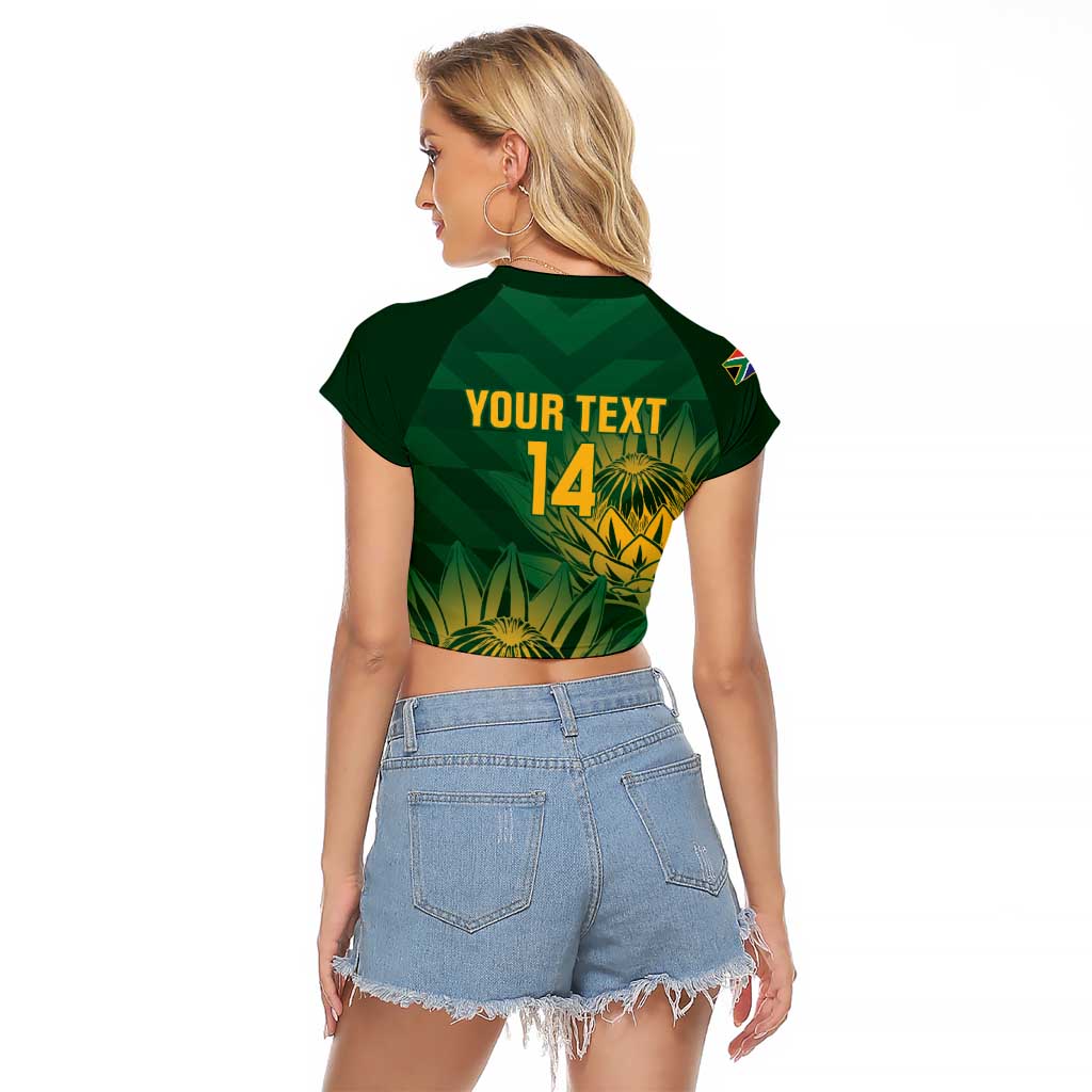 Custom South Africa Cricket Raglan Cropped T Shirt Go Champions Proteas