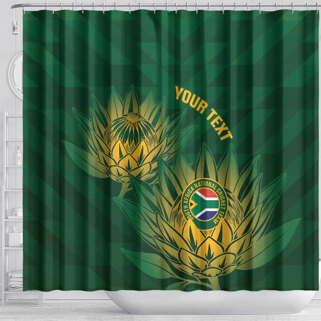 Custom South Africa Cricket Shower Curtain Go Champions Proteas