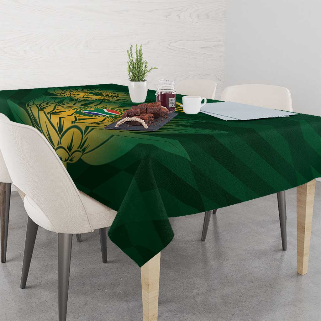 Custom South Africa Cricket Tablecloth Go Champions Proteas