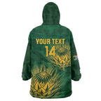 Custom South Africa Cricket Wearable Blanket Hoodie Go Champions Proteas
