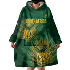 Custom South Africa Cricket Wearable Blanket Hoodie Go Champions Proteas