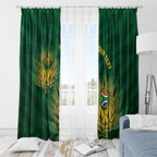 Custom South Africa Cricket Window Curtain Go Champions Proteas