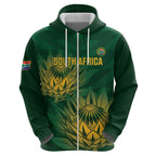 Custom South Africa Cricket Zip Hoodie Go Champions Proteas