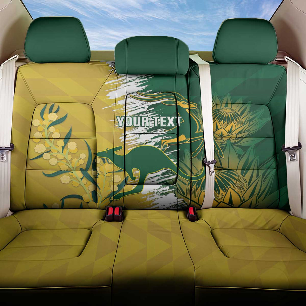 Custom Australia And South Africa Cricket Back Car Seat Cover Aussies Proteas Together