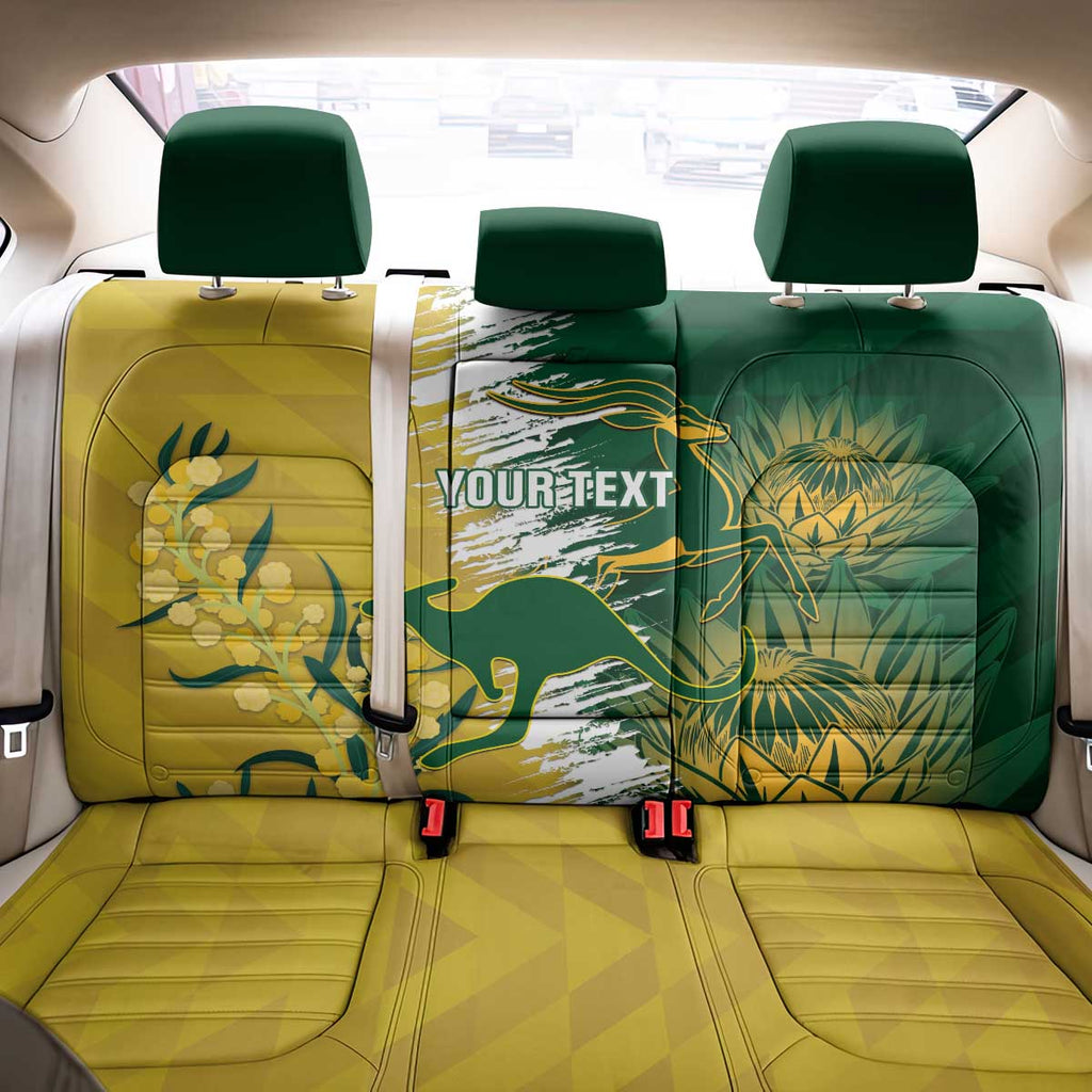 Custom Australia And South Africa Cricket Back Car Seat Cover Aussies Proteas Together