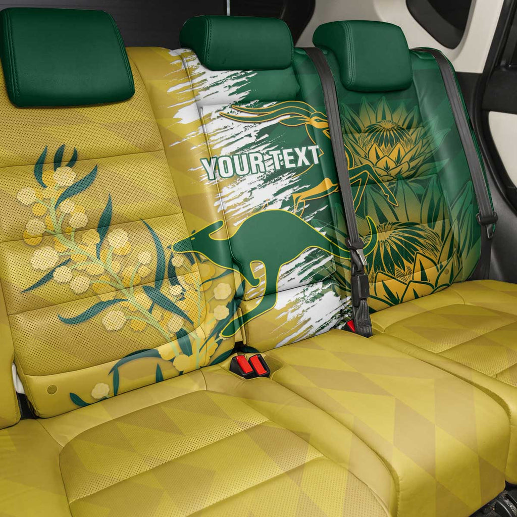 Custom Australia And South Africa Cricket Back Car Seat Cover Aussies Proteas Together