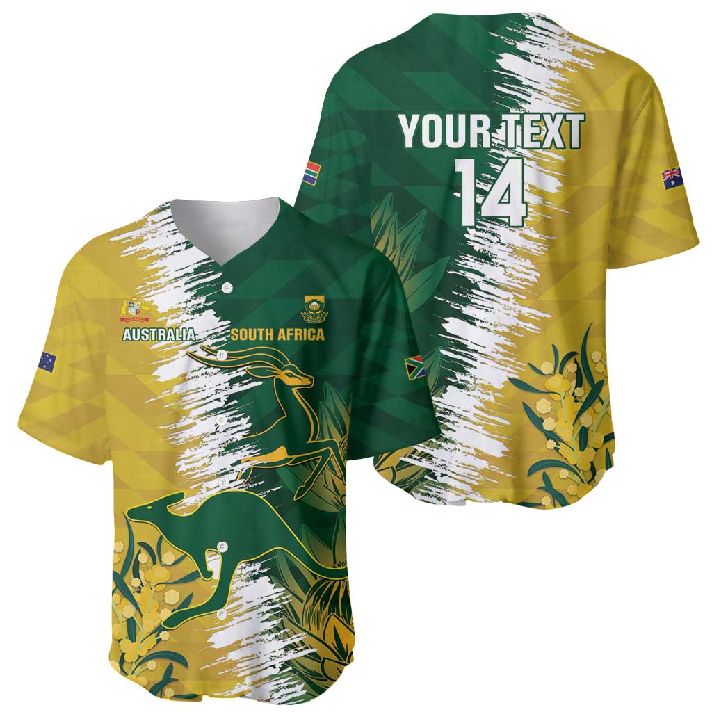 Custom Australia And South Africa Cricket Baseball Jersey Aussies Proteas Together