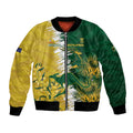 Custom Australia And South Africa Cricket Bomber Jacket Aussies Proteas Together