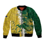 Custom Australia And South Africa Cricket Bomber Jacket Aussies Proteas Together