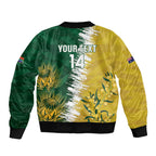 Custom Australia And South Africa Cricket Bomber Jacket Aussies Proteas Together