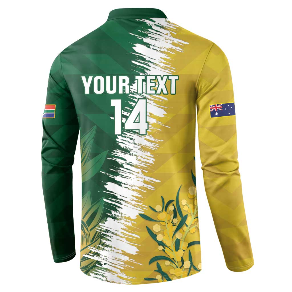 Custom Australia And South Africa Cricket Button Sweatshirt Aussies Proteas Together