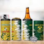 Custom Australia And South Africa Cricket 4 in 1 Can Cooler Tumbler Aussies Proteas Together