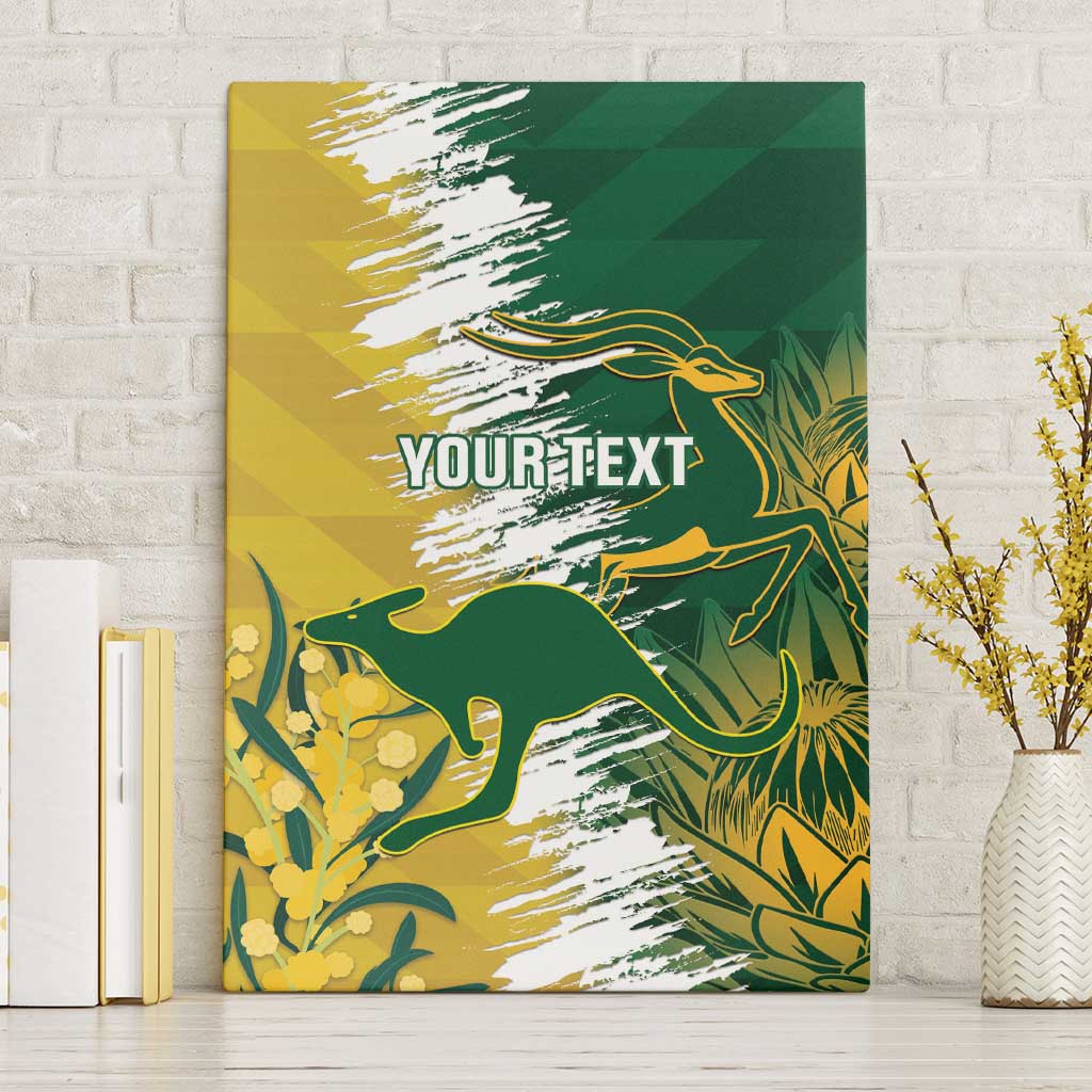 Custom Australia And South Africa Cricket Canvas Wall Art Aussies Proteas Together