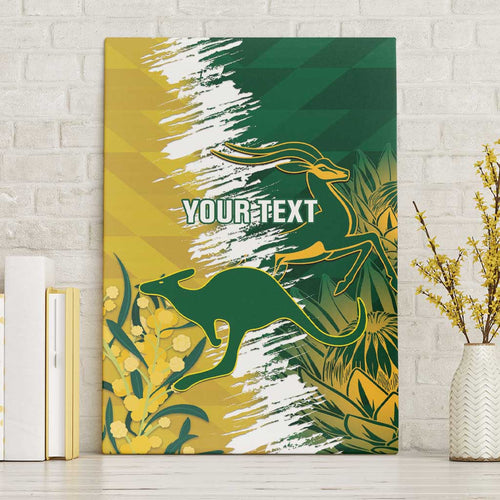 Custom Australia And South Africa Cricket Canvas Wall Art Aussies Proteas Together