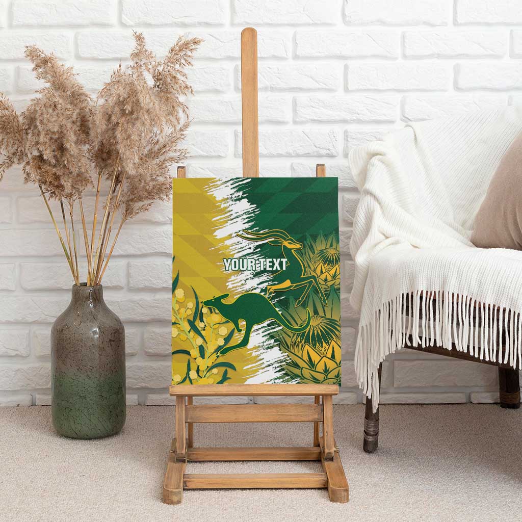 Custom Australia And South Africa Cricket Canvas Wall Art Aussies Proteas Together