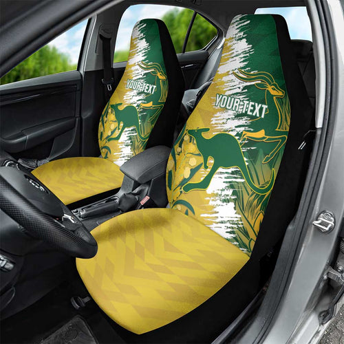 Custom Australia And South Africa Cricket Car Seat Cover Aussies Proteas Together