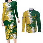 Custom Australia And South Africa Cricket Couples Matching Long Sleeve Bodycon Dress and Long Sleeve Button Shirt Aussies Proteas Together