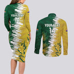 Custom Australia And South Africa Cricket Couples Matching Long Sleeve Bodycon Dress and Long Sleeve Button Shirt Aussies Proteas Together