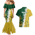 Custom Australia And South Africa Cricket Couples Matching Mermaid Dress and Hawaiian Shirt Aussies Proteas Together