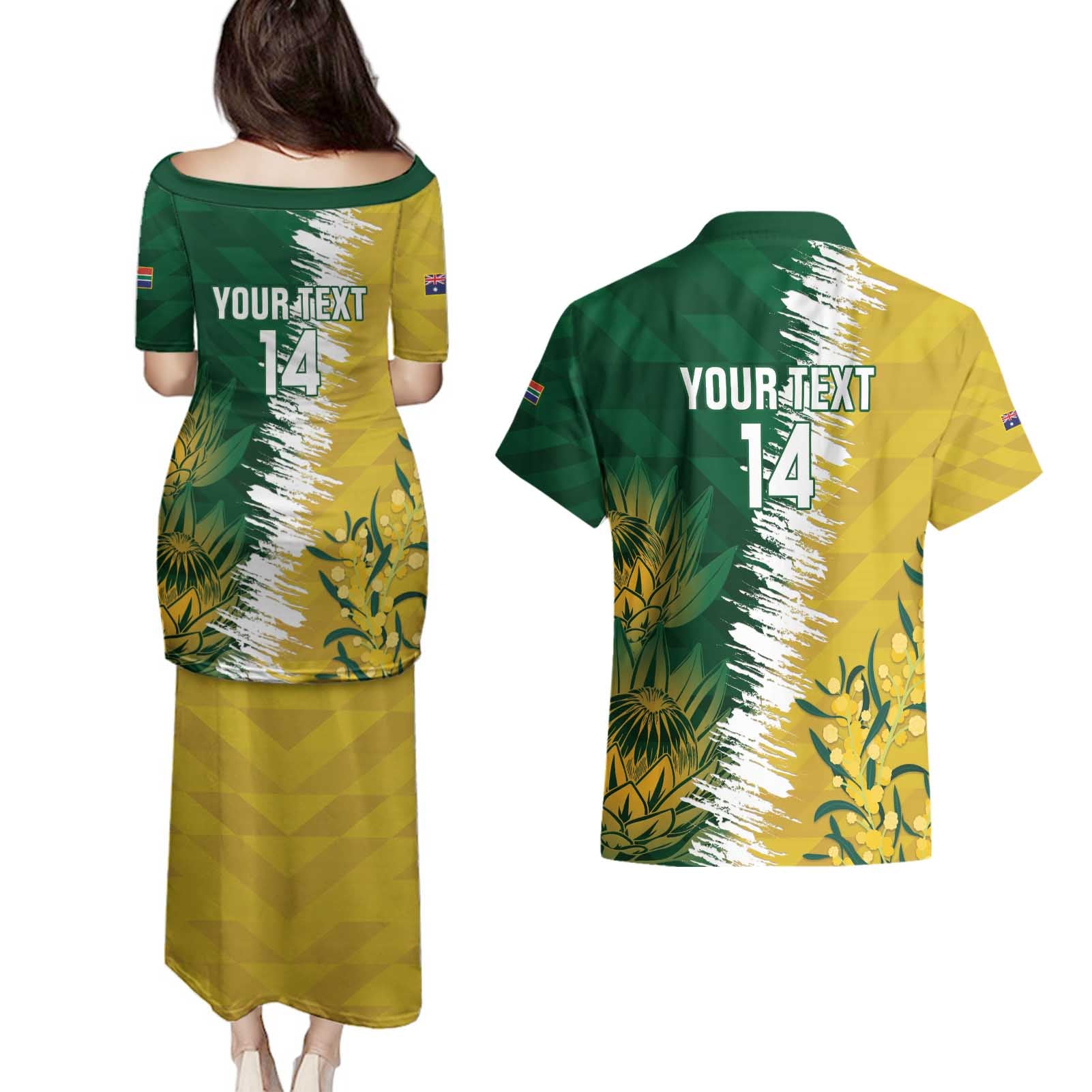 Custom Australia And South Africa Cricket Couples Matching Puletasi and Hawaiian Shirt Aussies Proteas Together