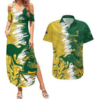 Custom Australia And South Africa Cricket Couples Matching Summer Maxi Dress and Hawaiian Shirt Aussies Proteas Together