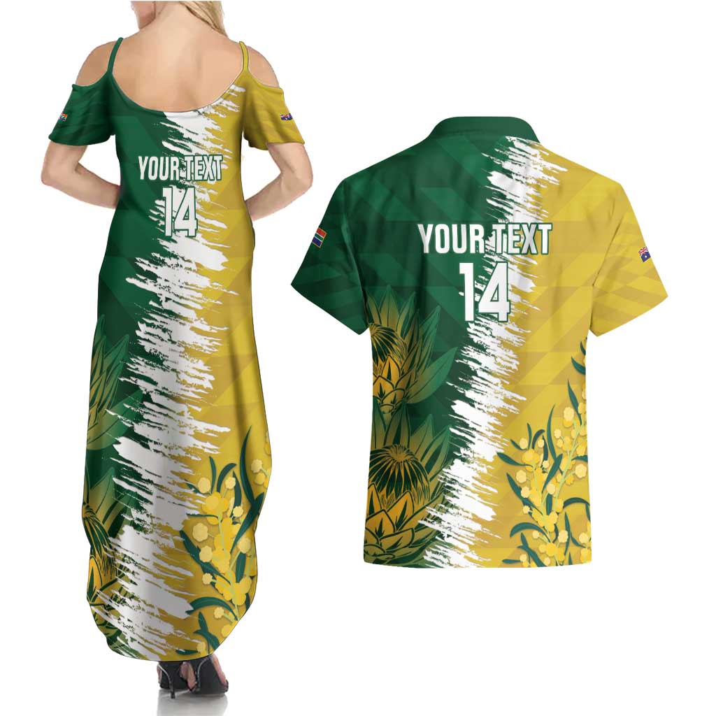 Custom Australia And South Africa Cricket Couples Matching Summer Maxi Dress and Hawaiian Shirt Aussies Proteas Together