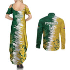 Custom Australia And South Africa Cricket Couples Matching Summer Maxi Dress and Long Sleeve Button Shirt Aussies Proteas Together